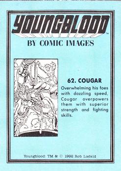 1992 Comic Images Youngblood #62 Cougar Back