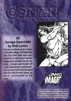 1993 Comic Images Conan Series 1 #66 Savage Sword #89 Back