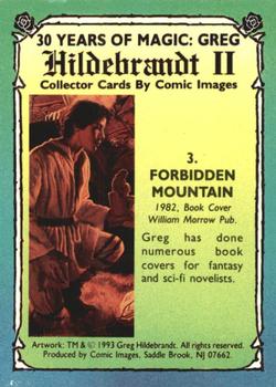 1993 Comic Images 30 Years of Magic: Greg Hildebrandt II #3 Forbidden Mountain Back