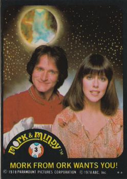 1978 Topps Mork & Mindy - Stickers #3 Mork from Ork Wants You! Front