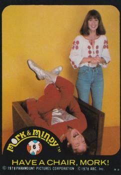 1978 Topps Mork & Mindy - Stickers #6 Have a Chair, Mork! Front
