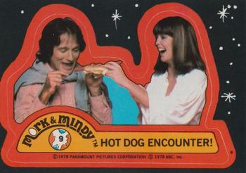 1978 Topps Mork & Mindy - Stickers #9 Hot Dog Encounter! Front