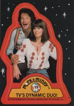 1978 Topps Mork & Mindy - Stickers #13 TV's Dynamic Duo! Front