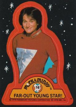 1978 Topps Mork & Mindy - Stickers #16 Far-Out Young Star! Front