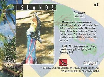 1993 Cardz The World Famous San Diego Zoo Animals of the Wild #68 Cassowary Back