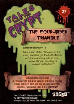 1993 Cardz Tales from the Crypt #27 T.V. or not T.V. Back