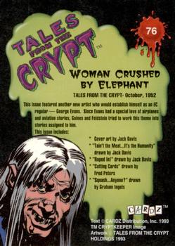 1993 Cardz Tales from the Crypt #76 Woman Crushed by Elephant Back