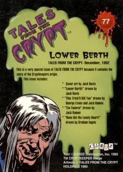 1993 Cardz Tales from the Crypt #77 Lower Berth Back
