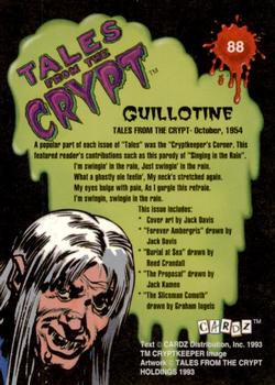 1993 Cardz Tales from the Crypt #88 Guillotine Back