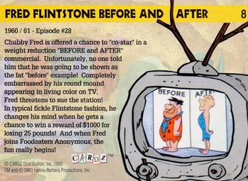 1993 Cardz The Flintstones #8 Fred Flintstone Before and After Back