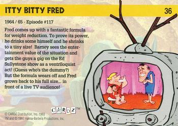 1993 Cardz The Flintstones #36 Itty Bitty Fred Back