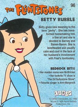 1993 Cardz The Flintstones #96 Betty Rubble Back