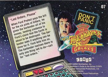 1994 Cardz The Hitchhiker's Guide to the Galaxy #7 Last Orders, Please Back