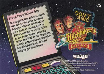 1994 Cardz The Hitchhiker's Guide to the Galaxy #75 Pin-up Page: Volume One Back