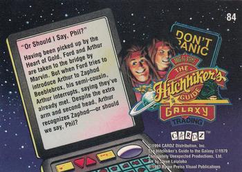 1994 Cardz The Hitchhiker's Guide to the Galaxy #84 Or Should I Say, Phil? Back