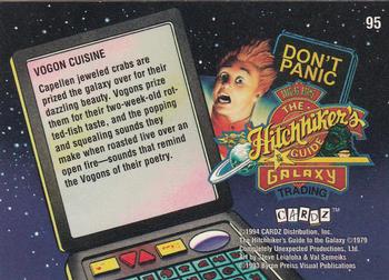 1994 Cardz The Hitchhiker's Guide to the Galaxy #95 Vogon Cuisine Back