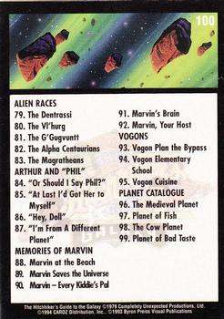 1994 Cardz The Hitchhiker's Guide to the Galaxy #100 Checklist Back