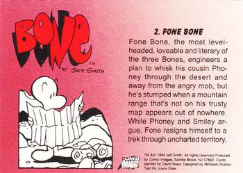 1994 Comic Images Bone #2 Fone Bone Back
