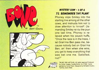 1994 Comic Images Bone #72 Remember the Plan! Back