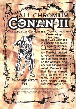 1994 Comic Images Conan Series 2 #60 Savage Sword #63 Back