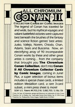 1994 Comic Images Conan Series 2 #NNO Promo Back