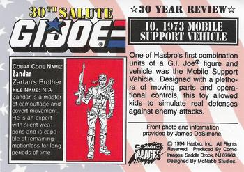 1994 Comic Images G.I. Joe 30 Year Salute #10 1973 Mobile Support Vehicle Back