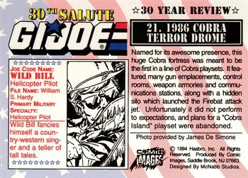 1994 Comic Images G.I. Joe 30 Year Salute #21 1986 Cobra Terror Drome Back