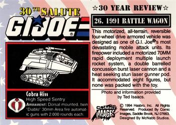 1994 Comic Images G.I. Joe 30 Year Salute #26 1991 Battle Wagon Back