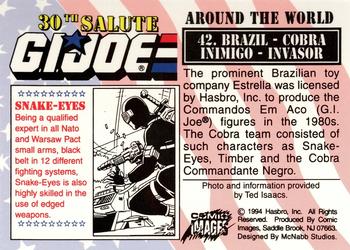 1994 Comic Images G.I. Joe 30 Year Salute #42 Brazil - Cobra Inimigo - Invasor Back