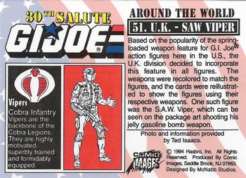 1994 Comic Images G.I. Joe 30 Year Salute #51 U.K. - Saw Viper Back