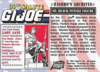 1994 Comic Images G.I. Joe 30 Year Salute #69 Black Female Figure Back