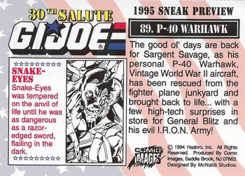 1994 Comic Images G.I. Joe 30 Year Salute #89 P-40 Warhawk Back