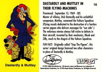 1994 Cardz Hanna-Barbera Classics #16 Dastardly & Muttley in their Flying Machines Back