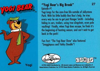 1994 Cardz Hanna-Barbera Classics #27 Yogi Bear's Big Break Back