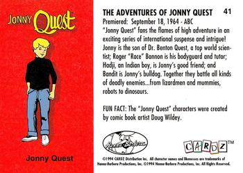 1994 Cardz Hanna-Barbera Classics #41 The Adventures of Jonny Quest Back