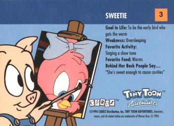1994 Cardz Tiny Toon Adventures #3 Sweetie Back