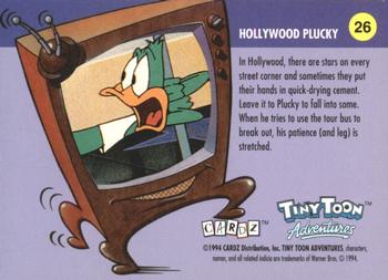1994 Cardz Tiny Toon Adventures #26 Plucky in Cement Back