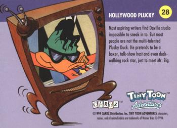 1994 Cardz Tiny Toon Adventures #28 Plucky in Disguise Back