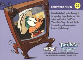 1994 Cardz Tiny Toon Adventures #29 The Plucky Duck Story Back