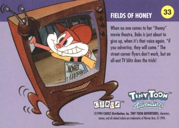 1994 Cardz Tiny Toon Adventures #33 TV Blitz Back