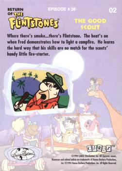 1994 Cardz Return of the Flintstones #2 Where there's smoke...there's Flintstone Back