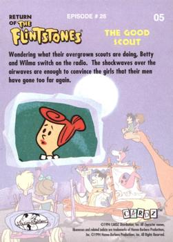 1994 Cardz Return of the Flintstones #5 Wondering what their overgrown scouts ar Back