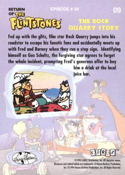 1994 Cardz Return of the Flintstones #9 Fed up with the glitz, film star Rock Qu Back