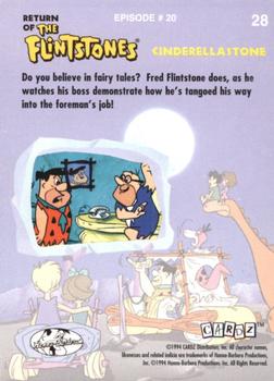 1994 Cardz Return of the Flintstones #28 Do you believe in fairy tales? Fred Flin Back