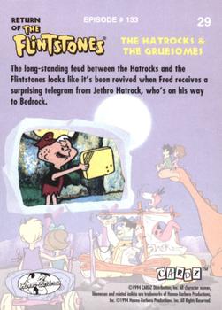 1994 Cardz Return of the Flintstones #29 The long-standing feud between the Hatro Back
