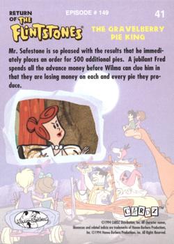 1994 Cardz Return of the Flintstones #41 Mr. Safestone is so pleased with the res Back