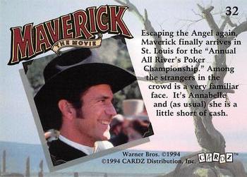 1994 Cardz Maverick Movie #32 Escaping the Angel again Back