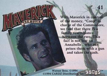 1994 Cardz Maverick Movie #41 With Maverick in control Back