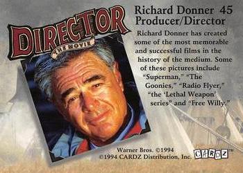 1994 Cardz Maverick Movie #45 Richard Donner - Producer/Director Back