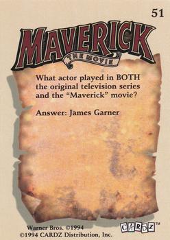 1994 Cardz Maverick Movie #51 What actor played in BOTH Back